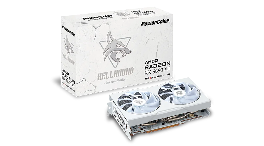 PowerColor Hellhound Spectral White AMD Radeon RX 6650 XT 8GB GDDR6